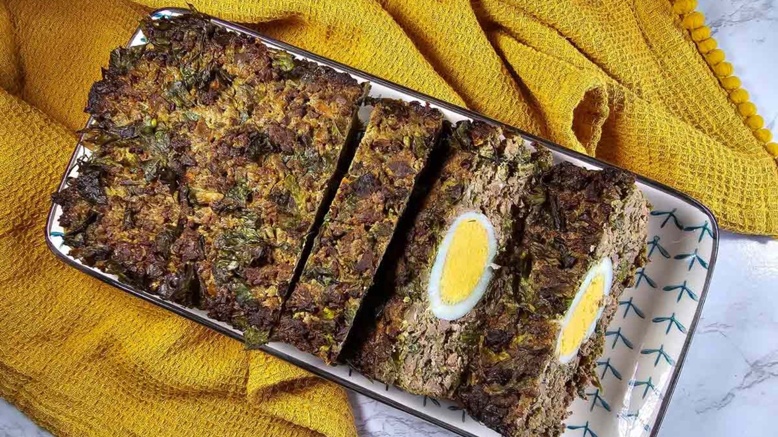 Romanian drob with egg.