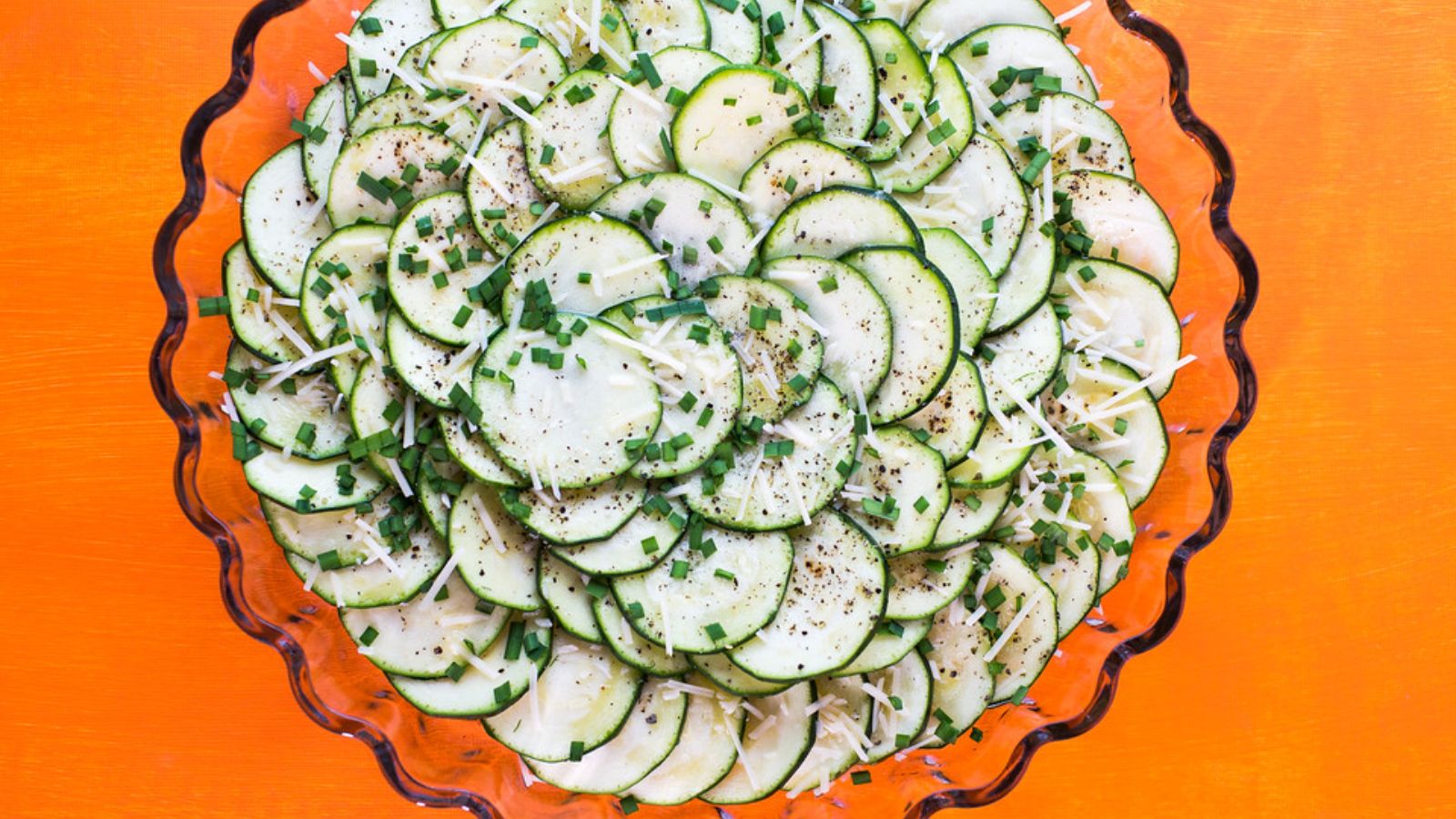 Zucchini salad in a bowl.