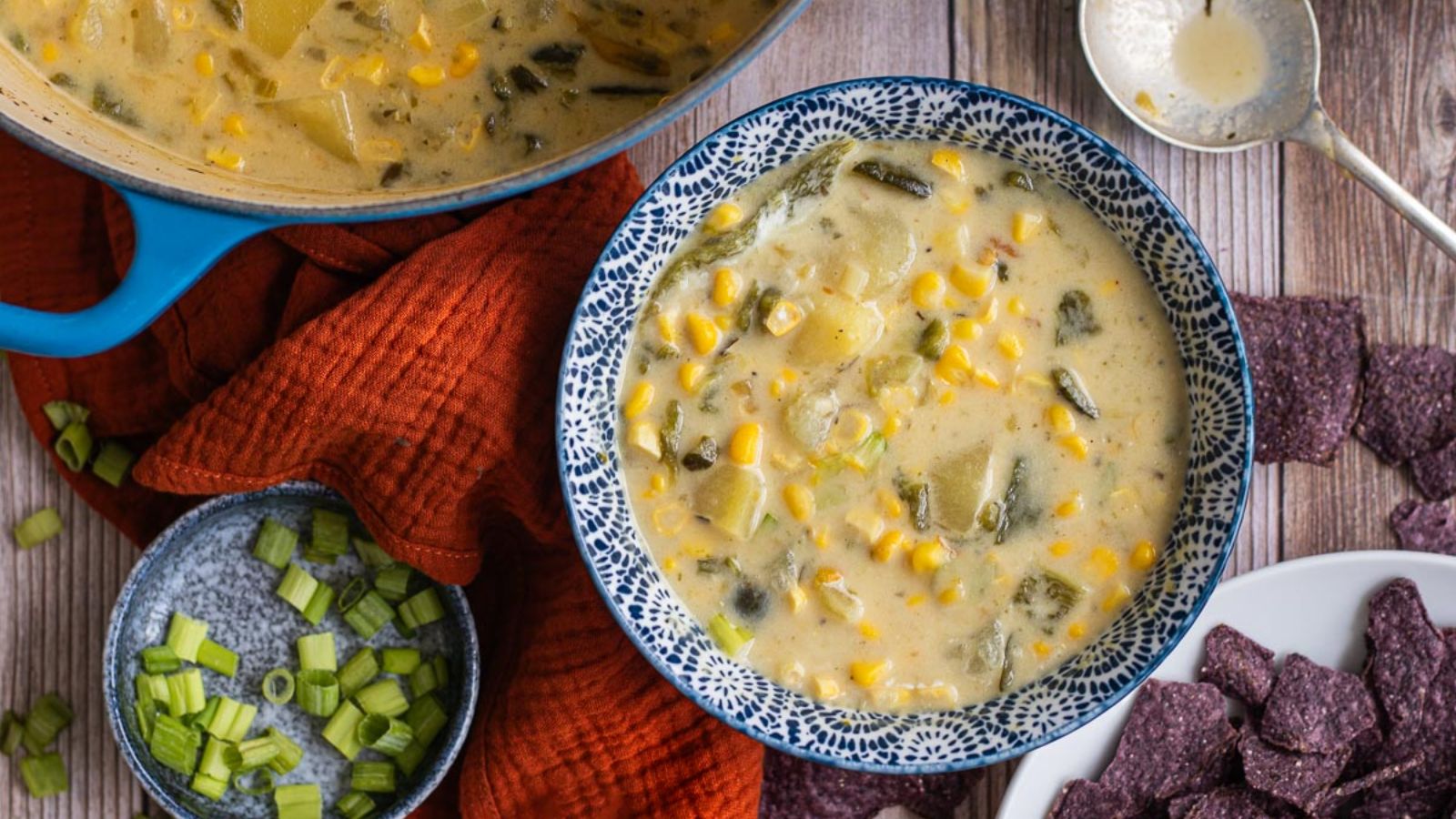 Corn chowder with jalapeno.