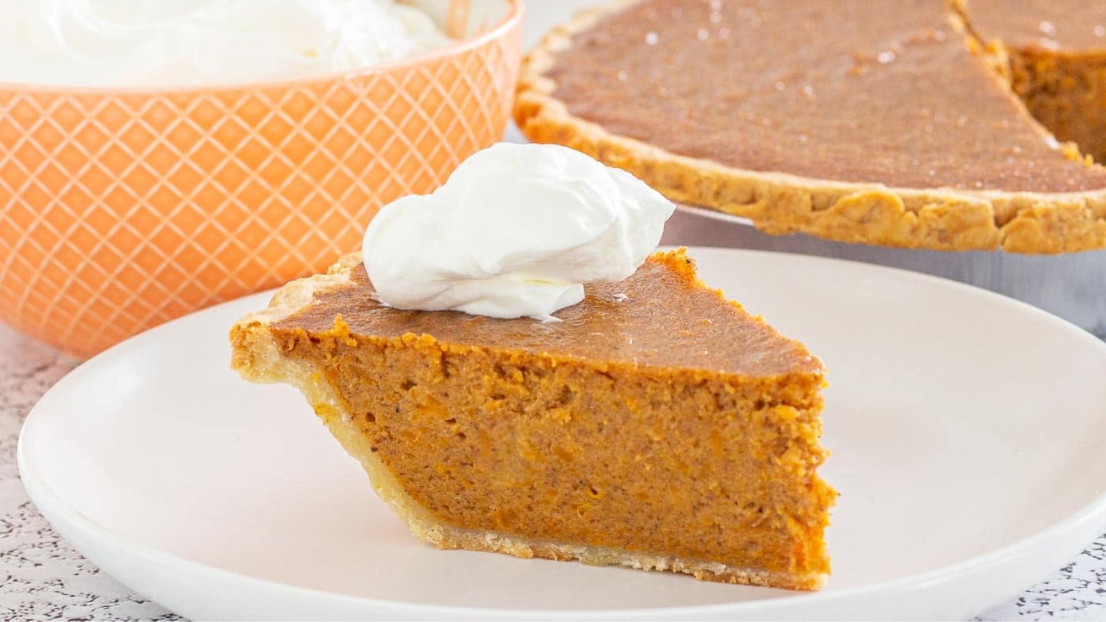 A slice of sweet potato pie.