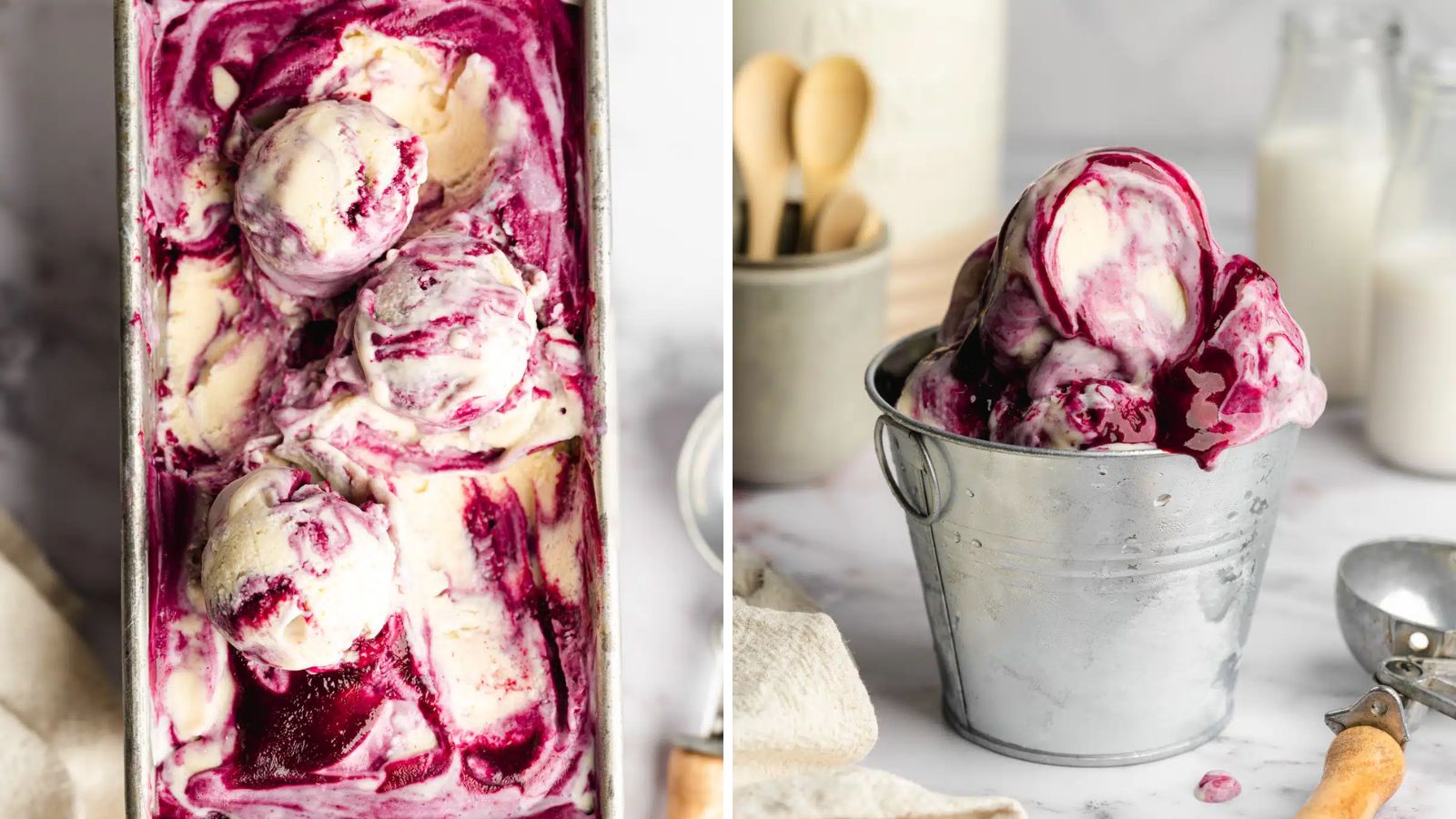 Scoops of frozen yogurt.