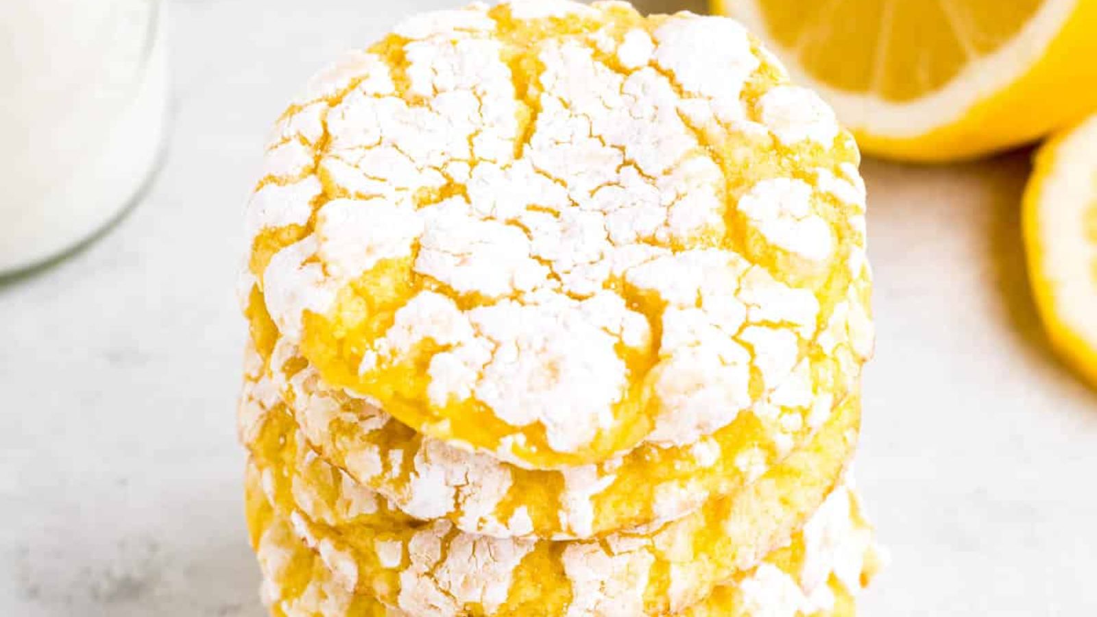 Stack of lemon cookies.