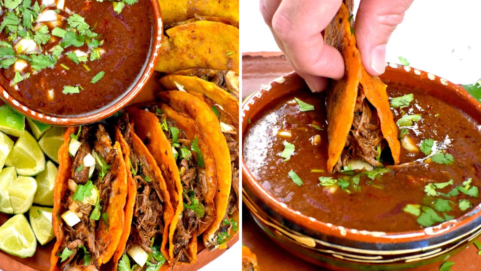 Birria tacos with dip.