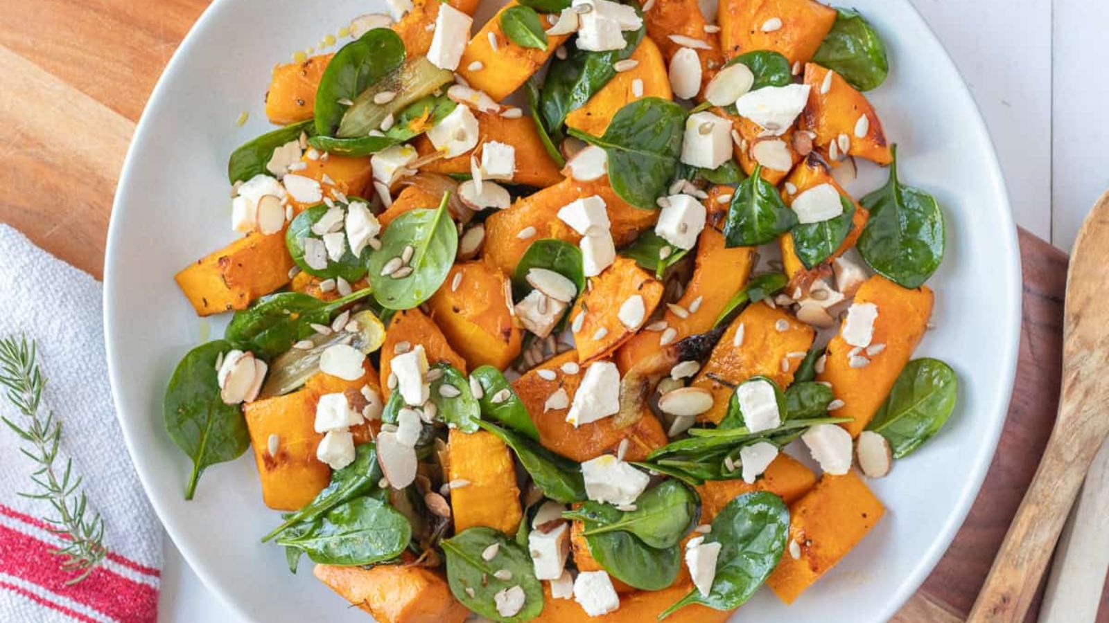Butternut squash salad with feta.