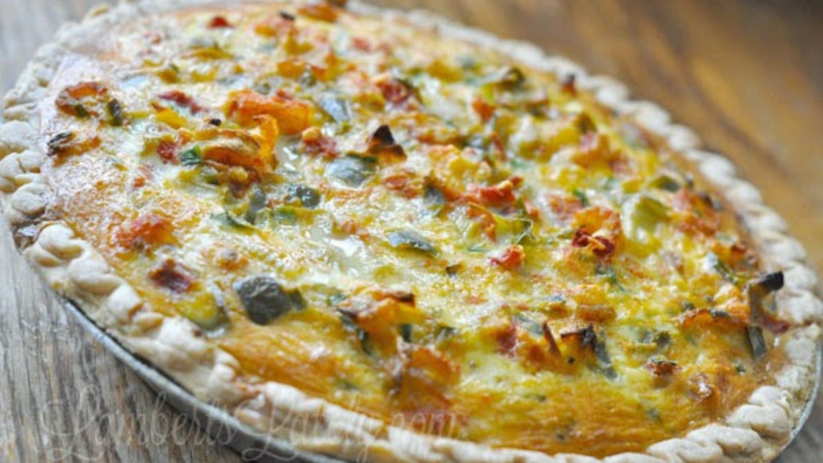 Whole cajun crawfish quiche.