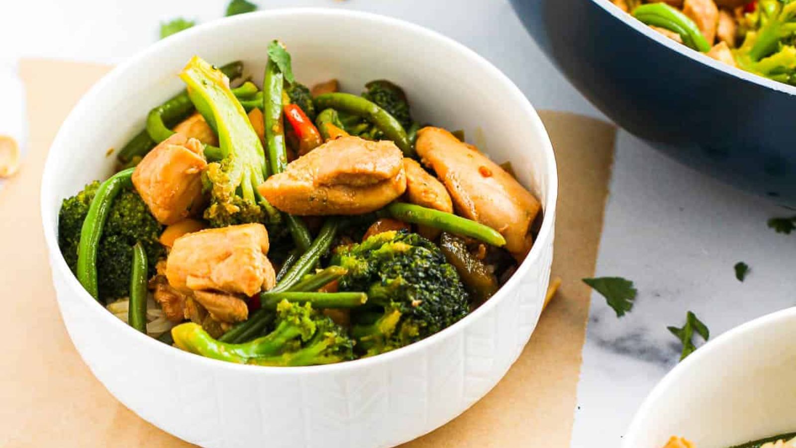 Chicken stir fry with frozen veggies.