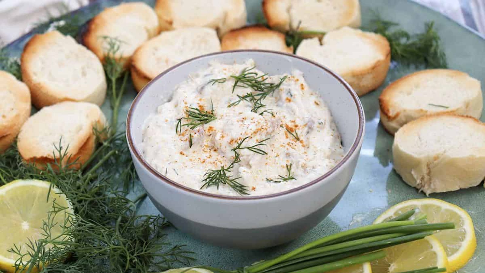Smoked herring dip in a bowl.