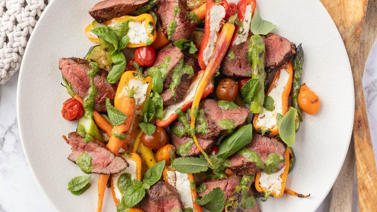 Venison tenderloin on a plate.