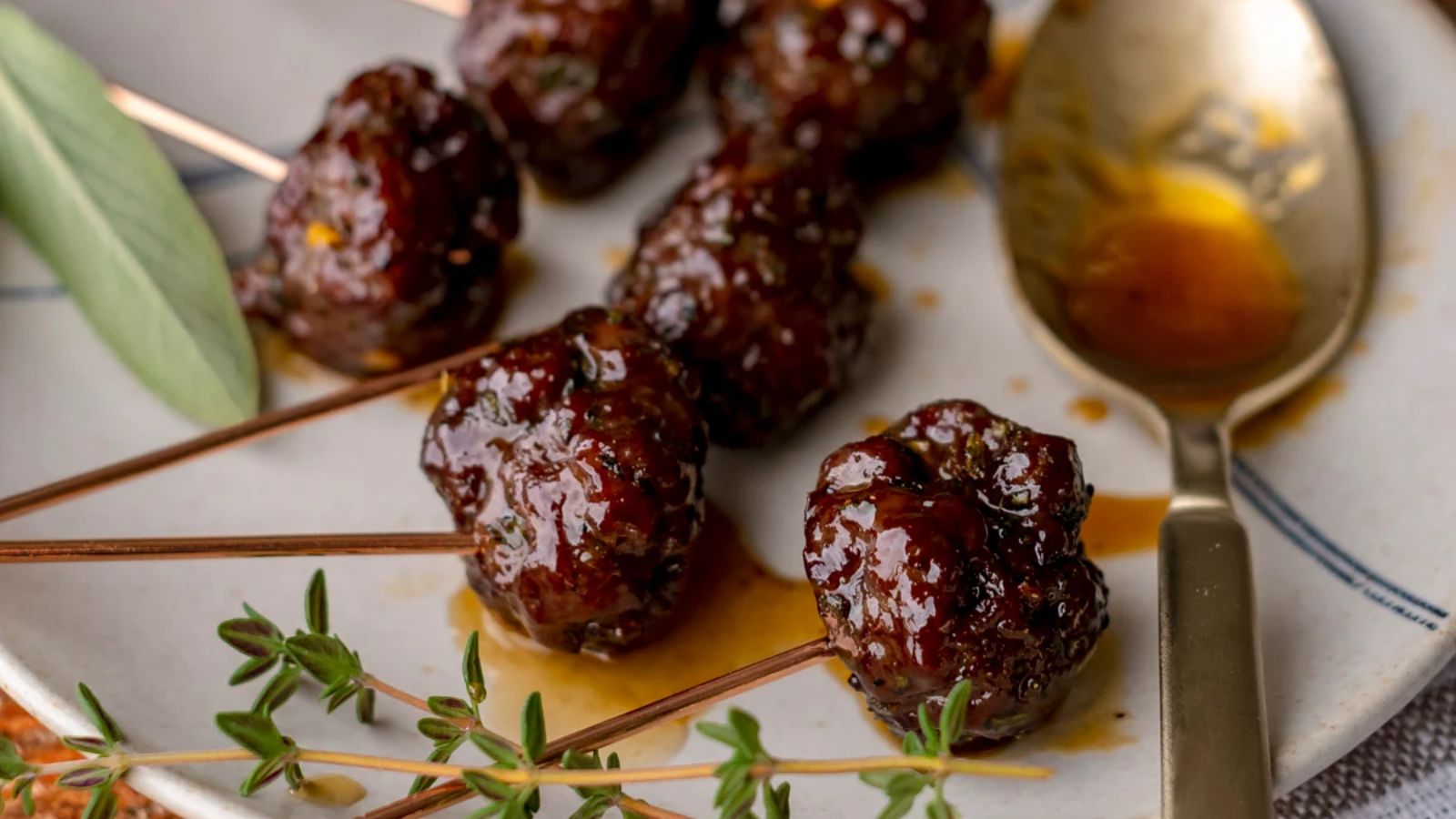 Meatballs on sticks.
