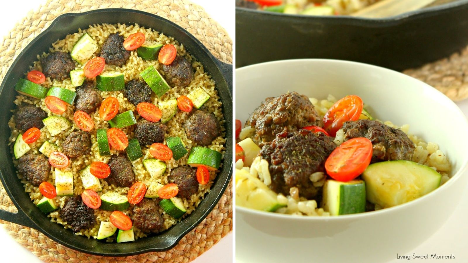 Meatballs with lemon dill rice.