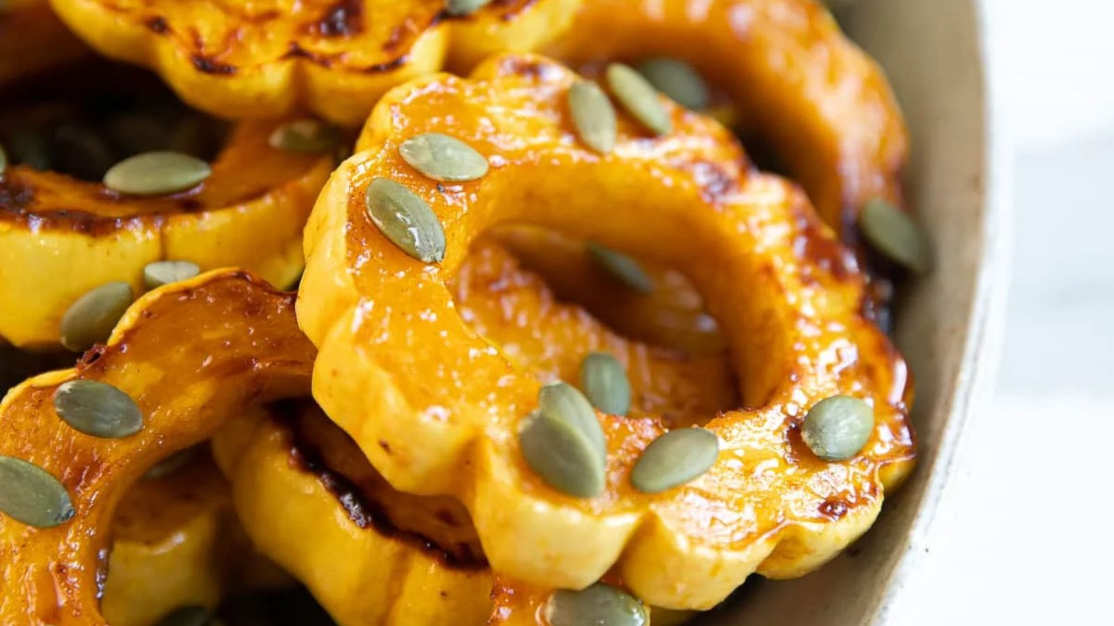 Delicata squash close up.