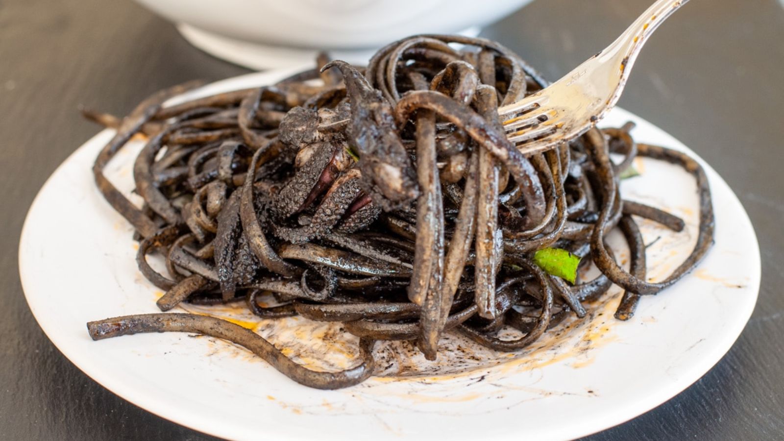 Pasta with squid ink.