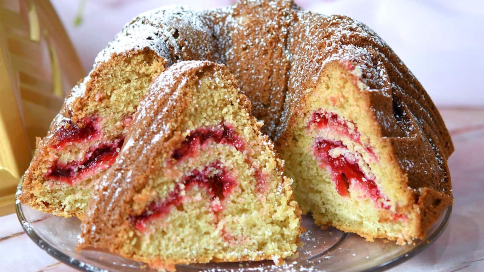Raspberry swirl cale slices.