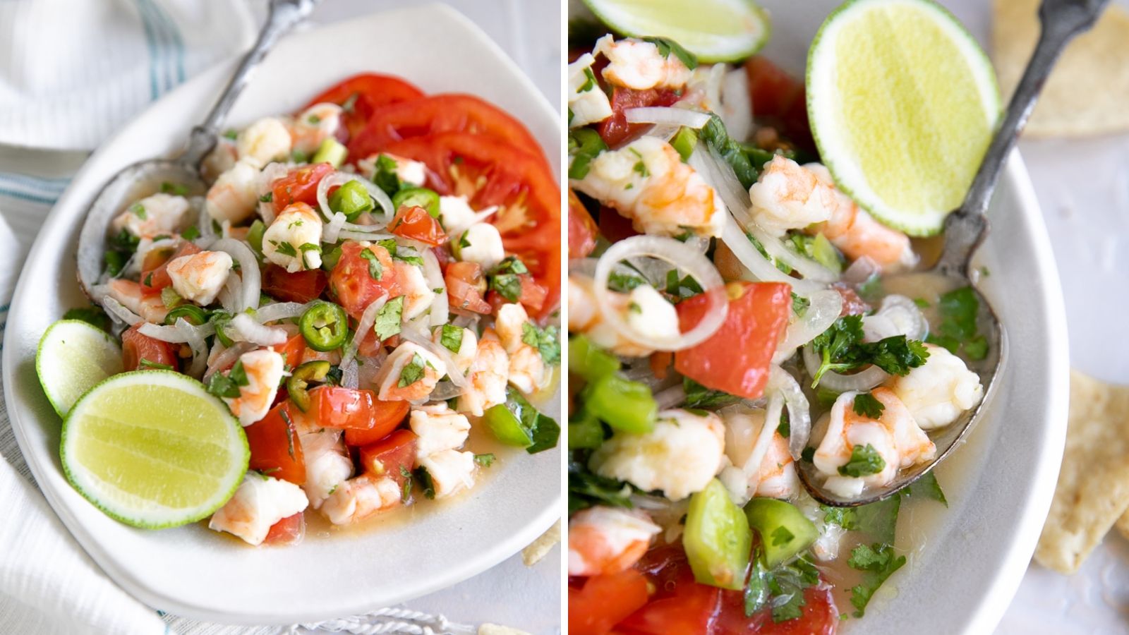 Shrimp ceviche on a plate.