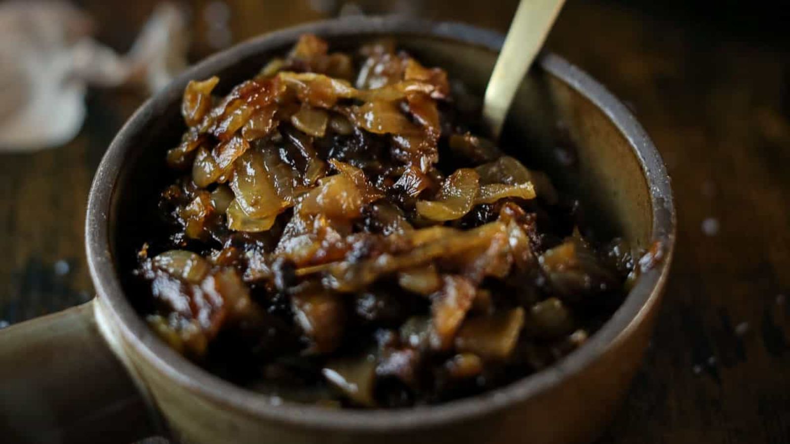 Caramelized onions in a bowl.