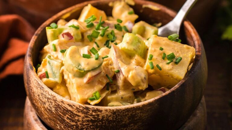 Potato salad with bacon.