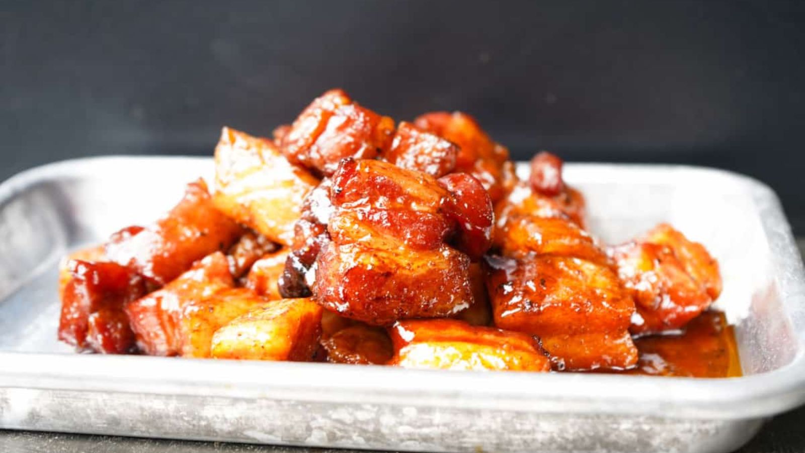 Pork belly with sriracha.