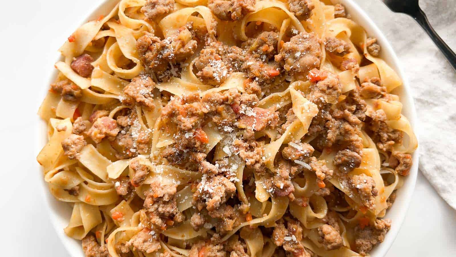 Pasta on a plate.