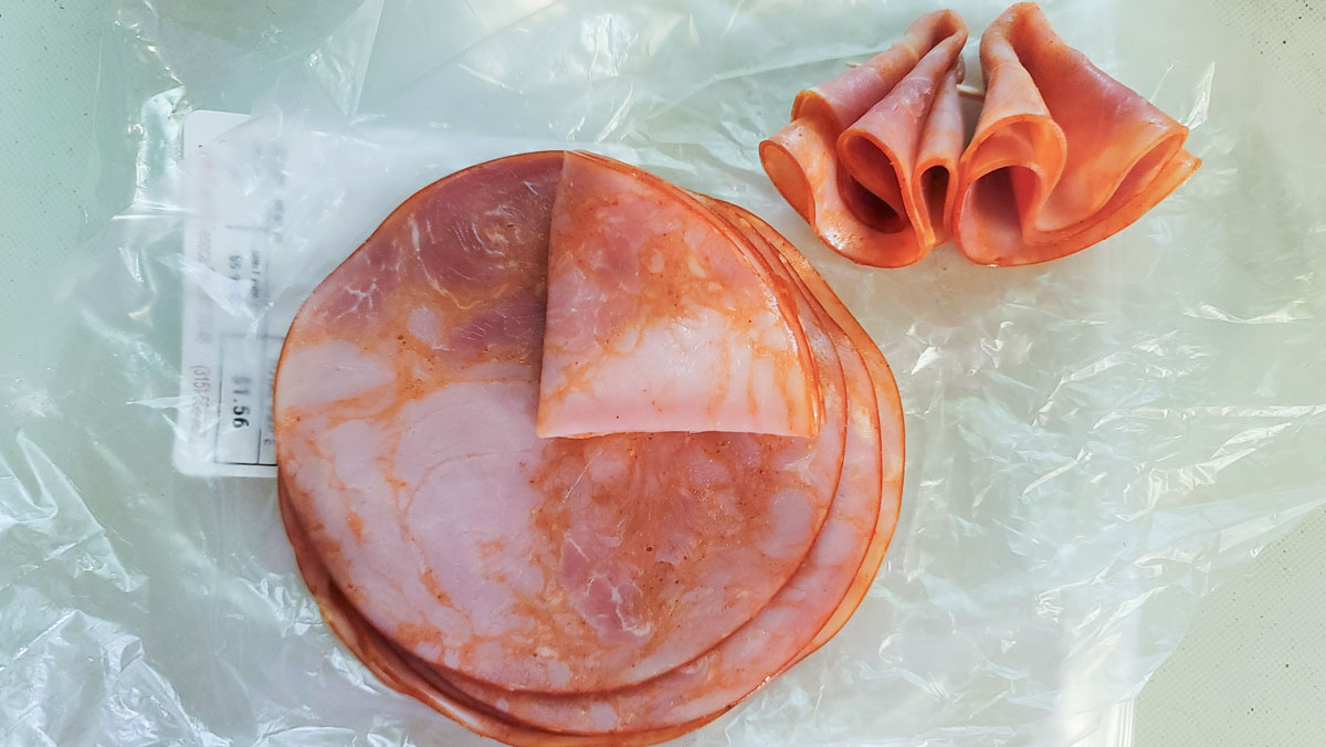 Ham folded in half again.