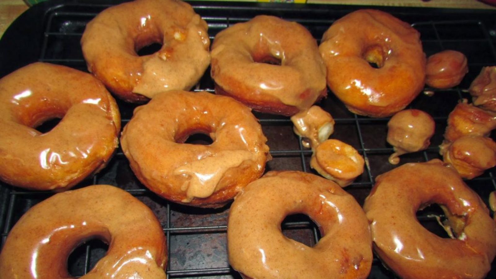 Donuts with pumpkin pie glaze.