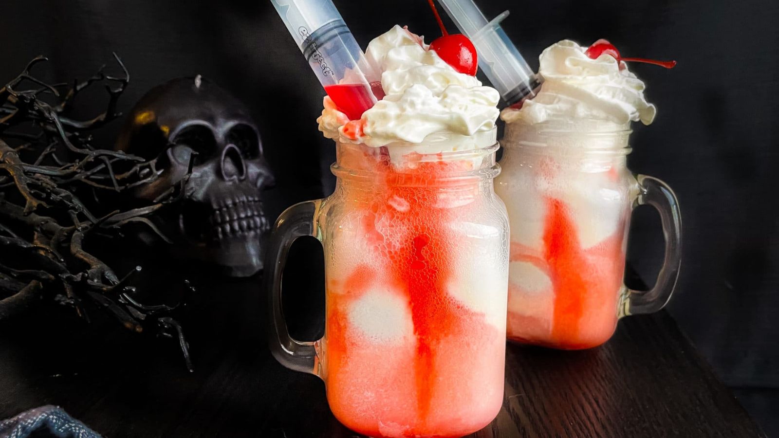Shirley floats in two glasses.