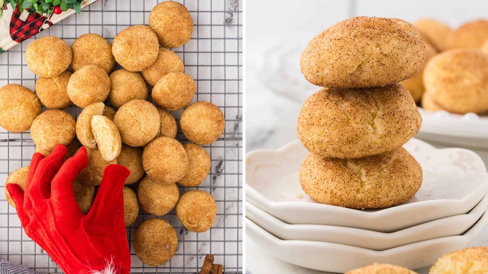 Stack of snickerdoodle cookies.