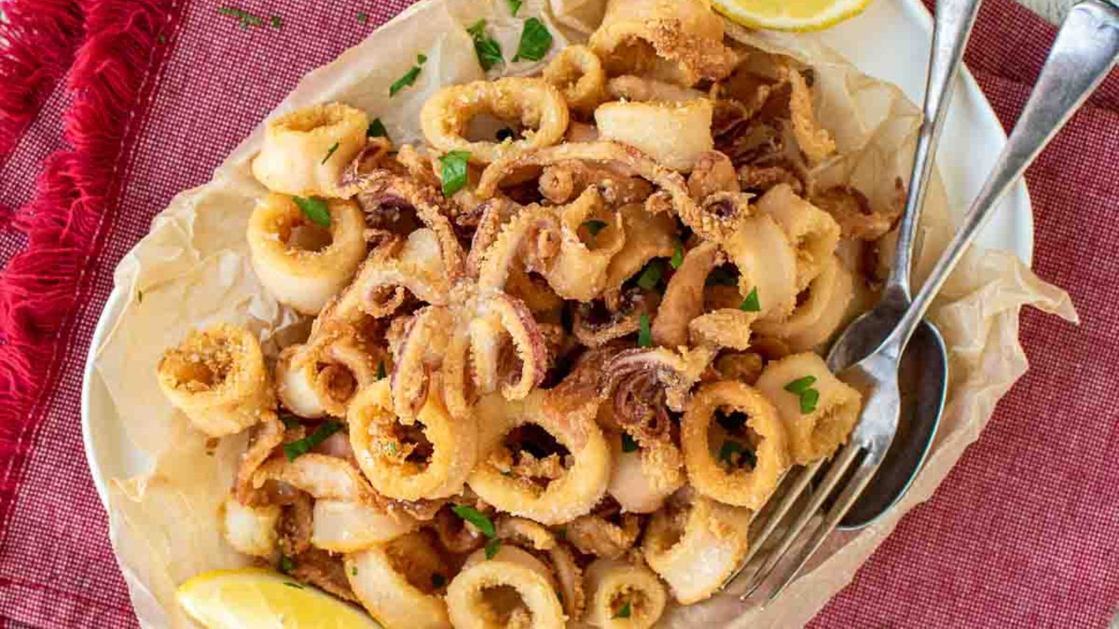 Calamari on a big plate.