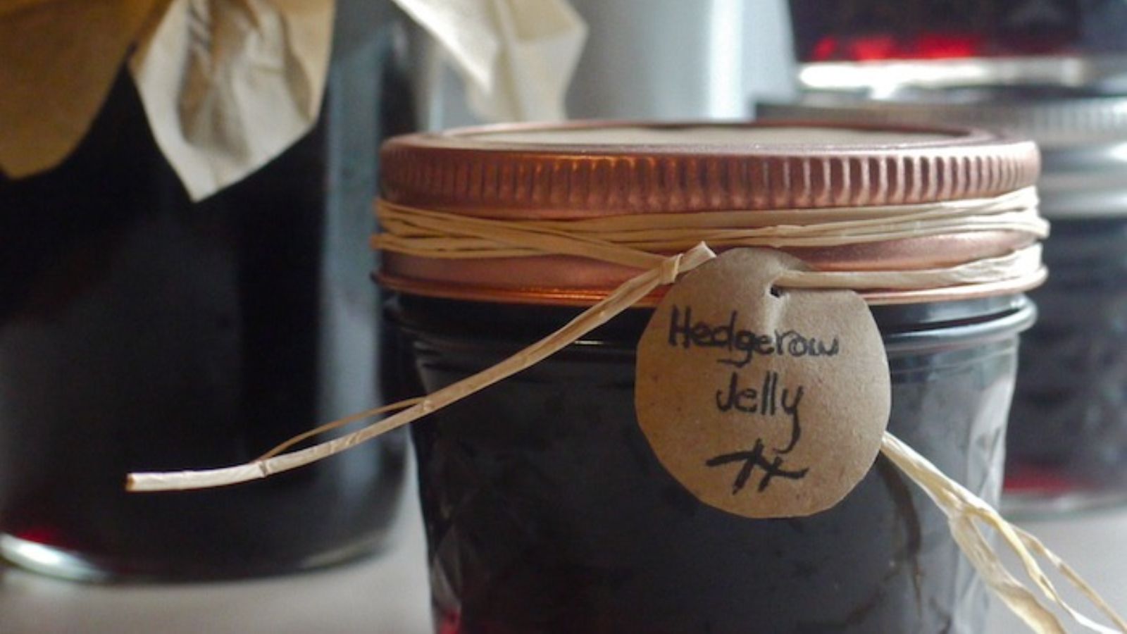 Hedggrow jelly in a jar.