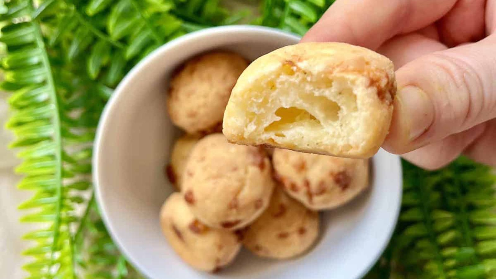 Cheese mochi bread with bite.