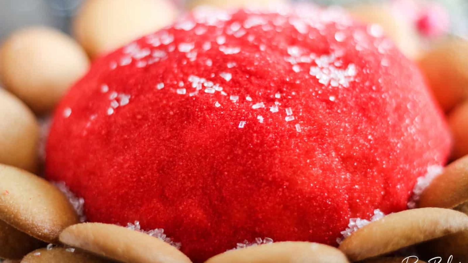 red cookie dough cheeeball.