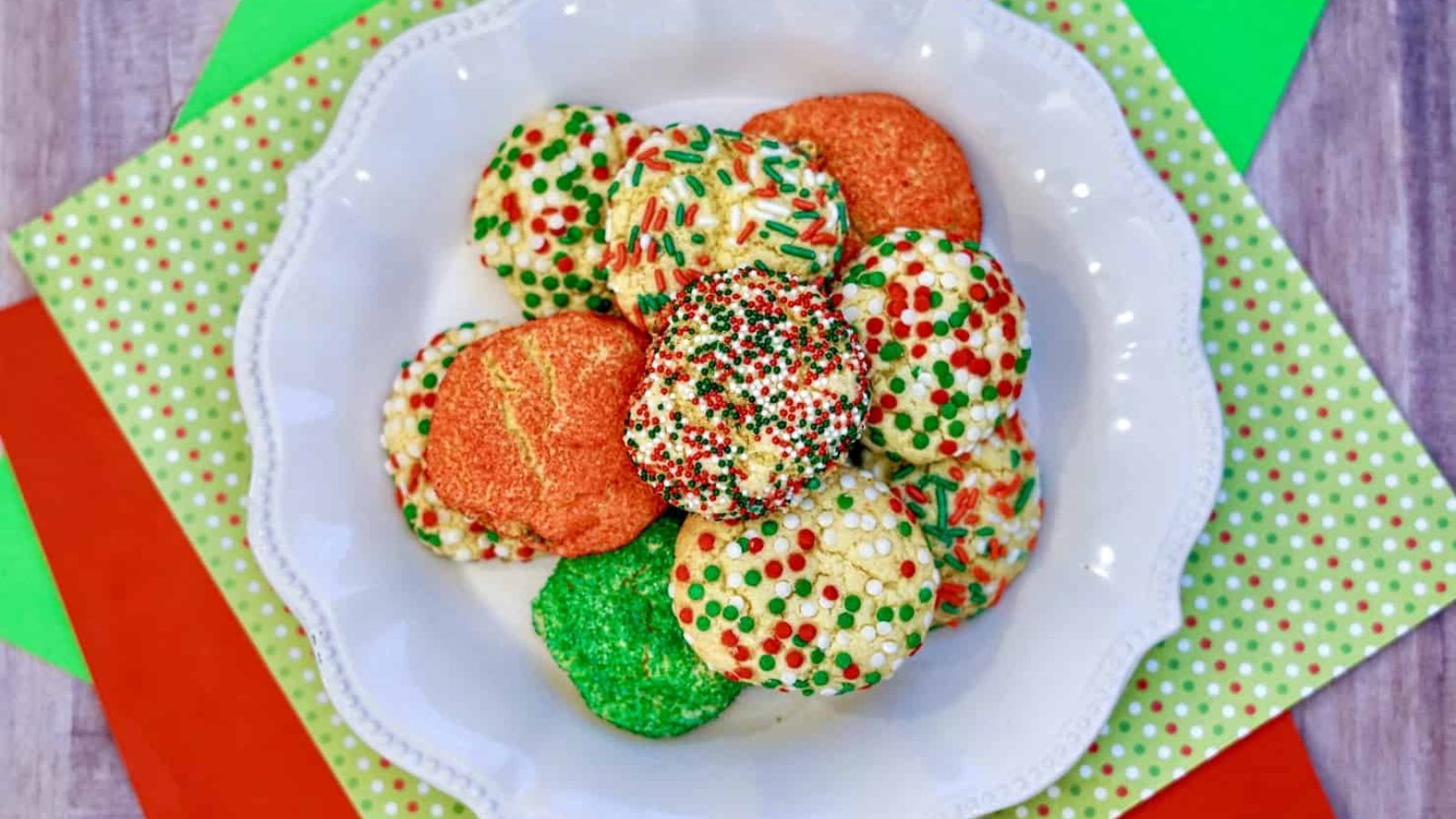 Christmas cookies on a plate.