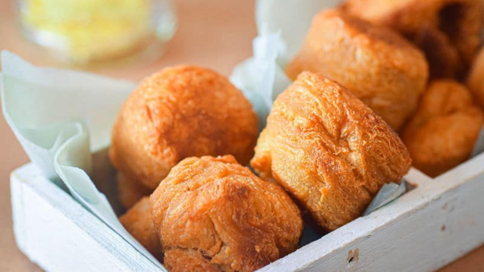 Biscuits ball close up shot.