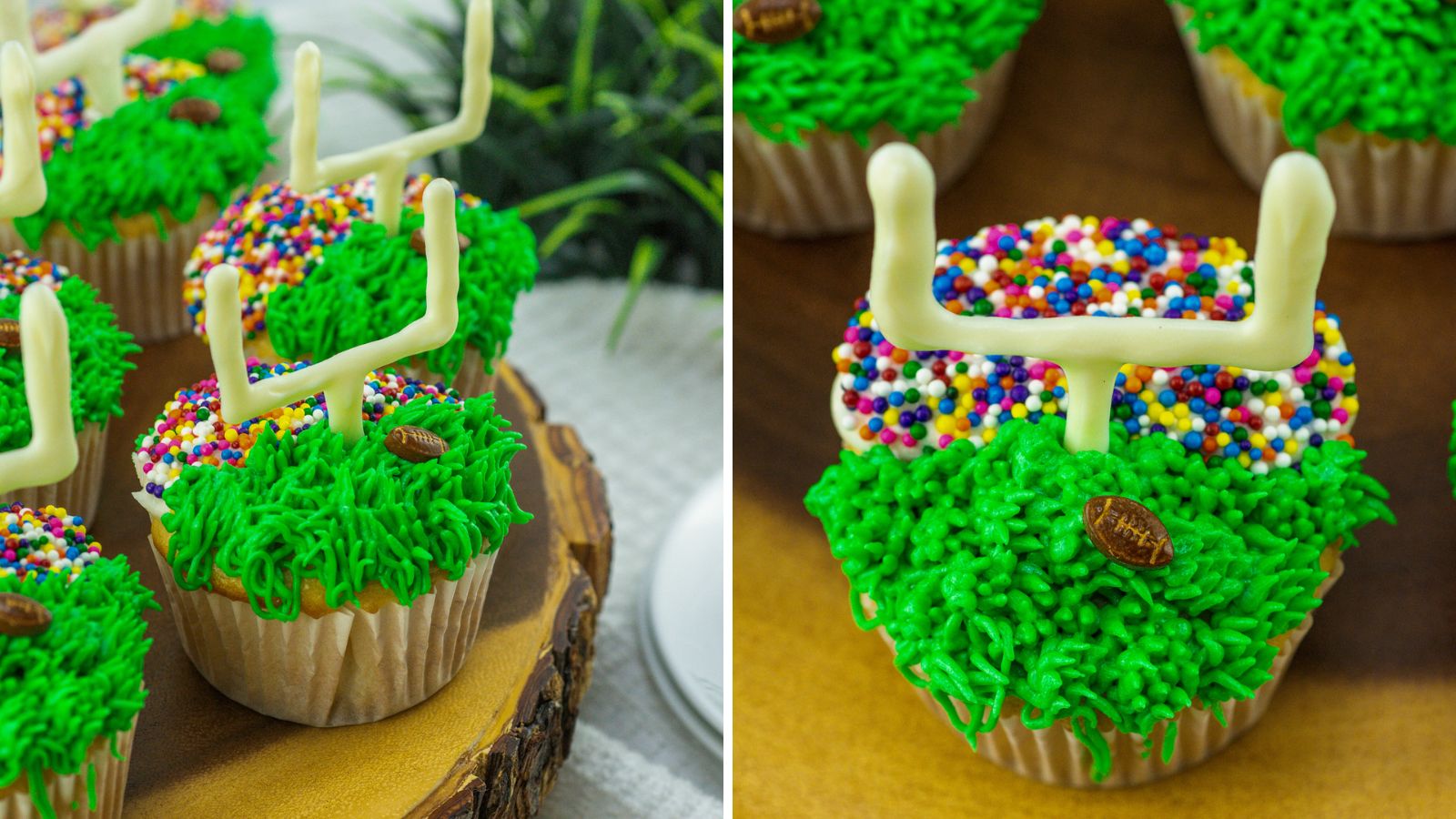 Football themed cupcakes.