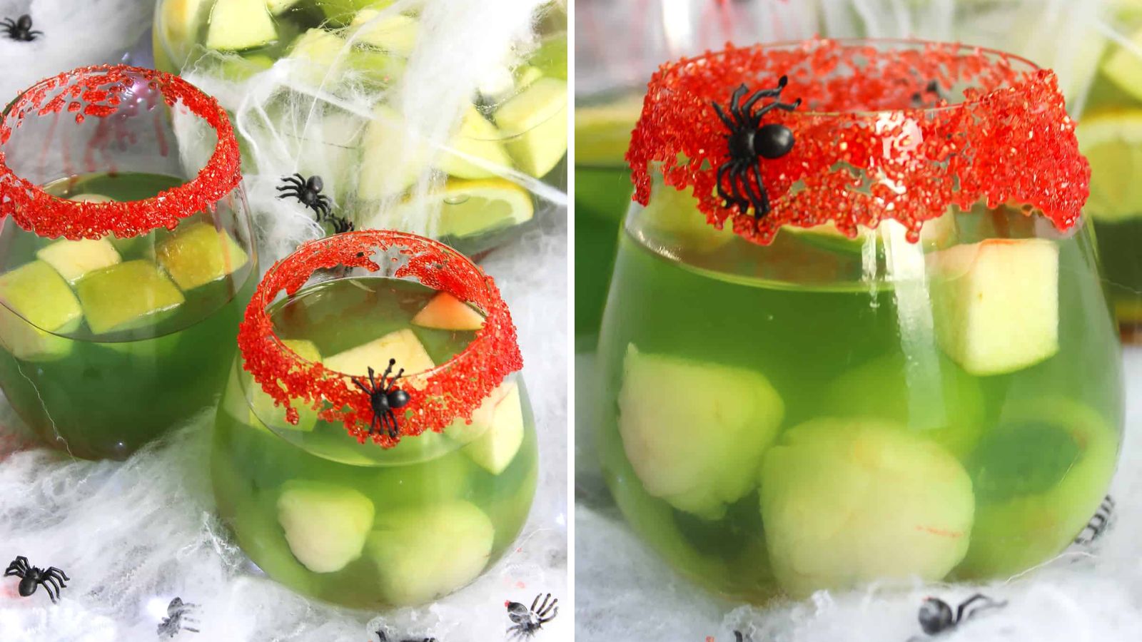 Green sangria with red sugar.