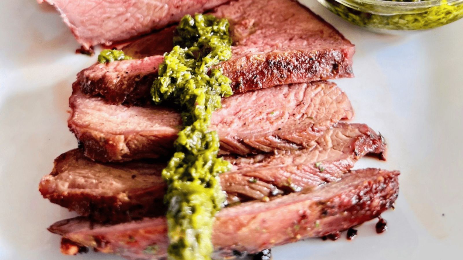 Grilled tri-tip slices.