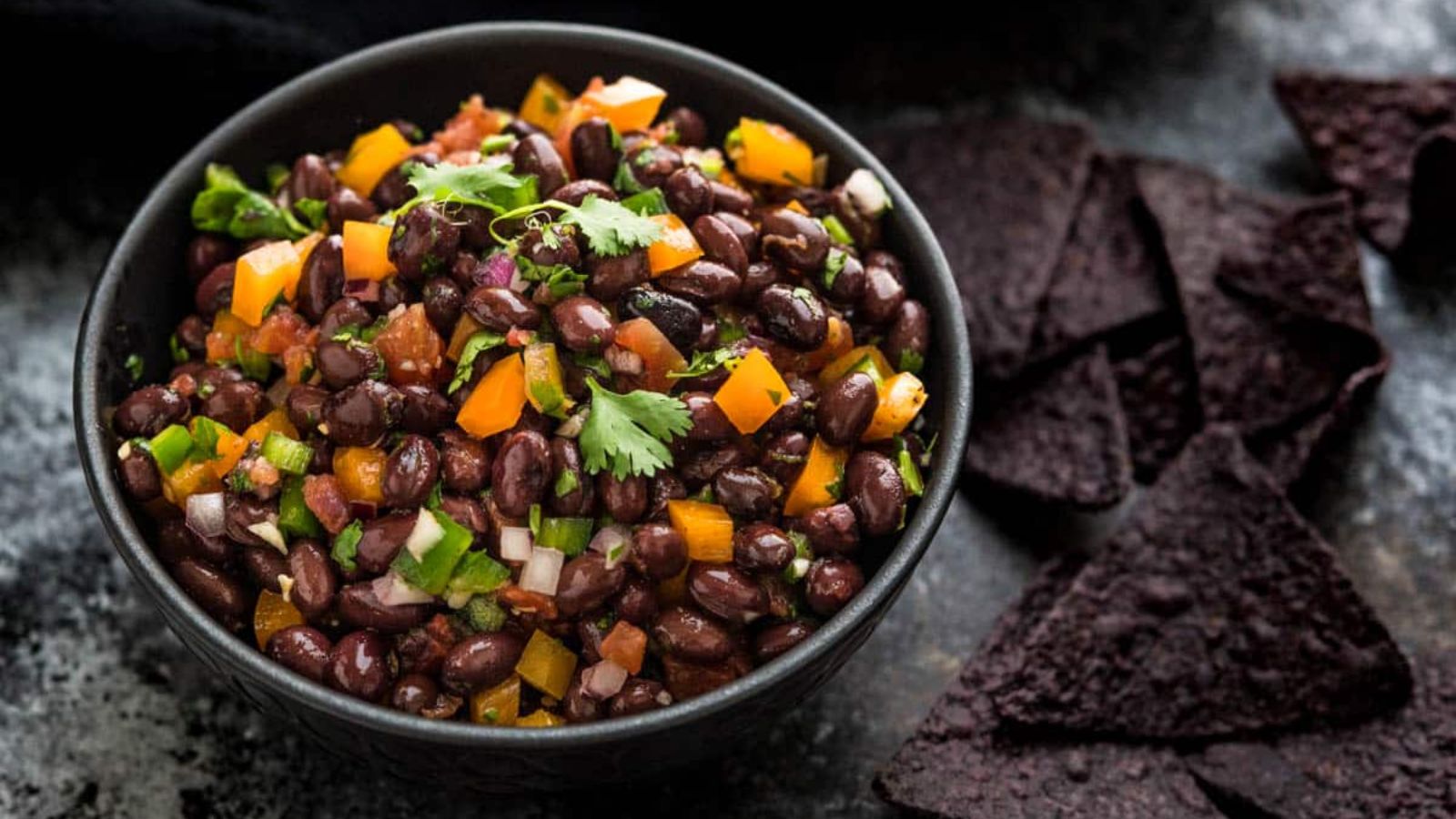Bean dip in a bowl.