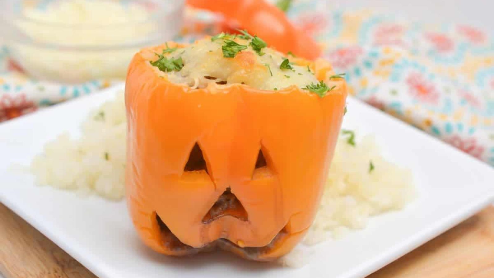 Halloween stuffed pepper.