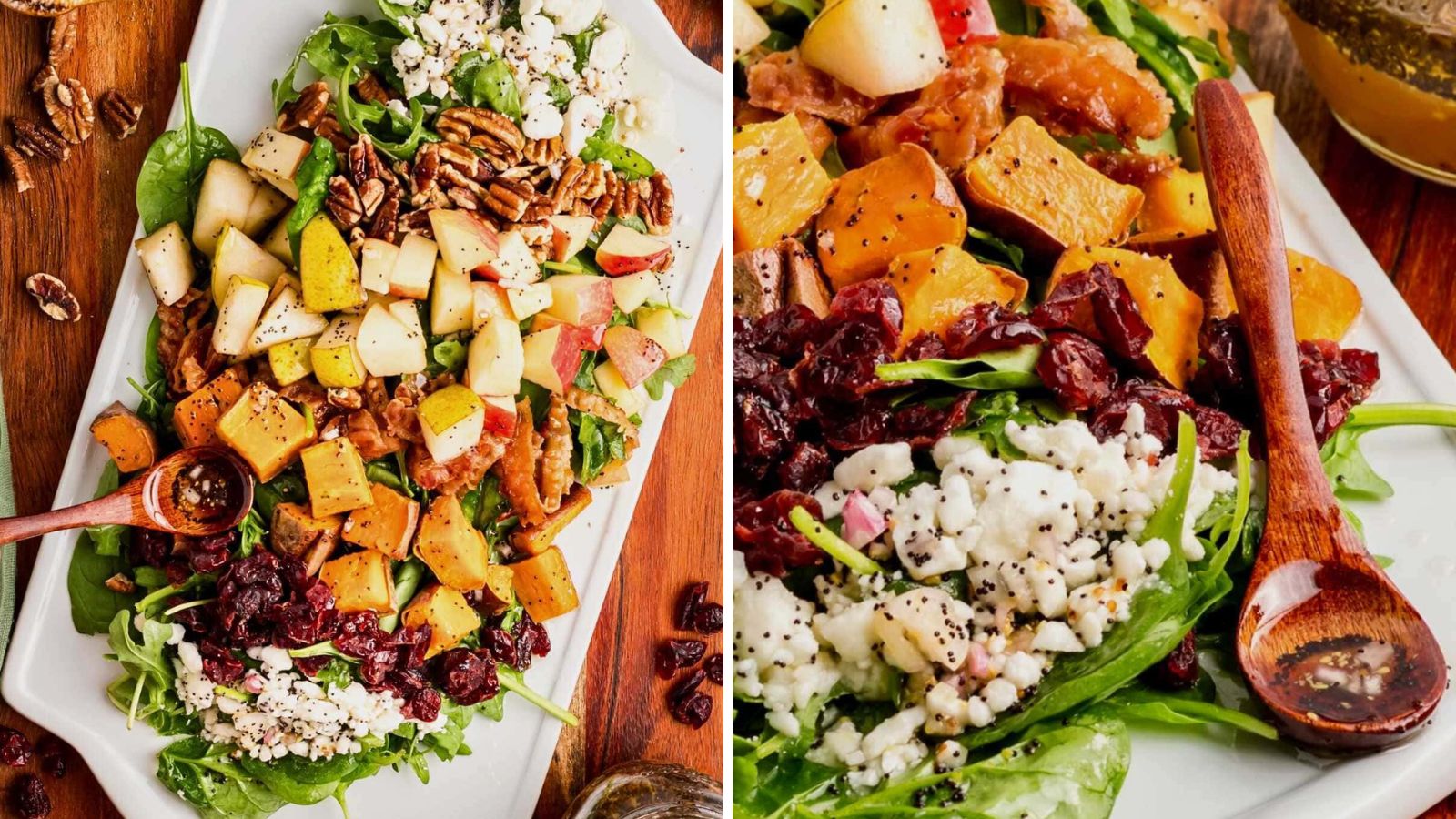 Salad with poppy seed vinaigrette.