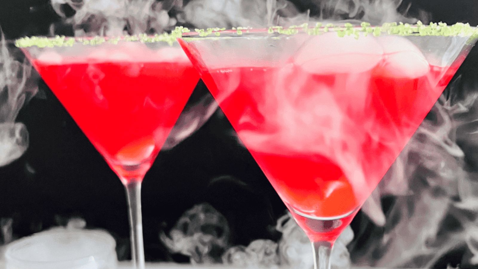 Cocktail with smoke.