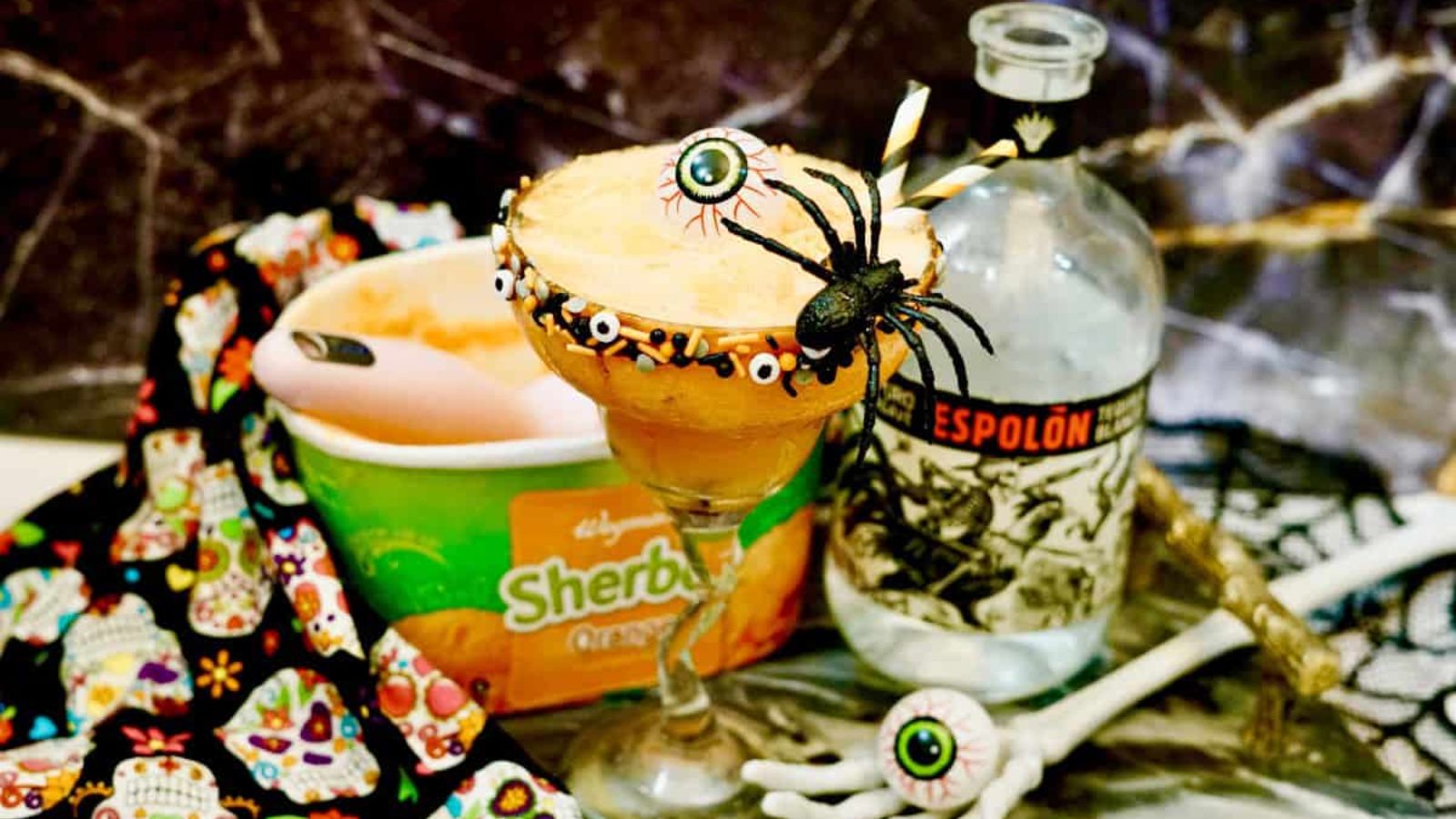 Orange sherbet halloween margarita.