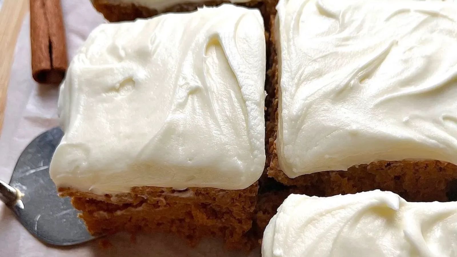 Pumpkin cake mix slices.