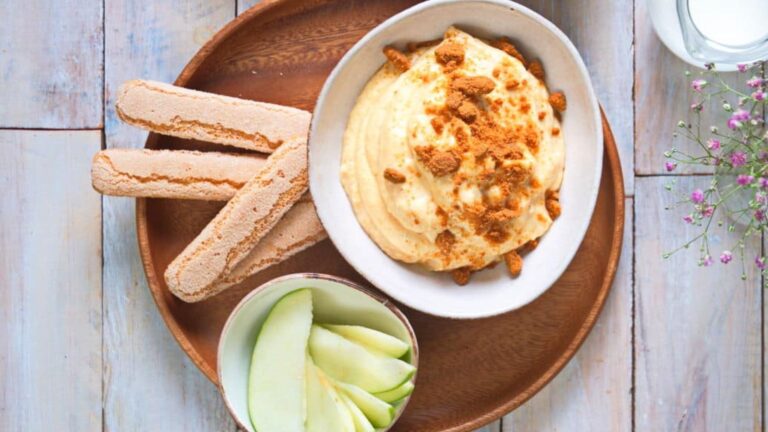 Pumpkin dip in a bowl.
