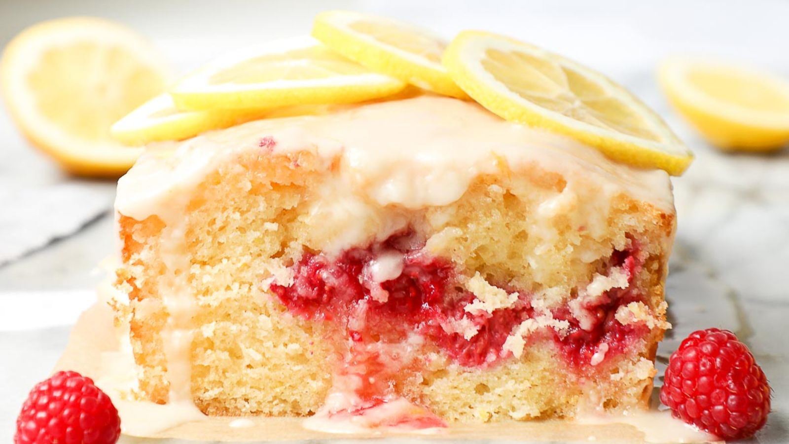 Loaf with raspberry and lemon.