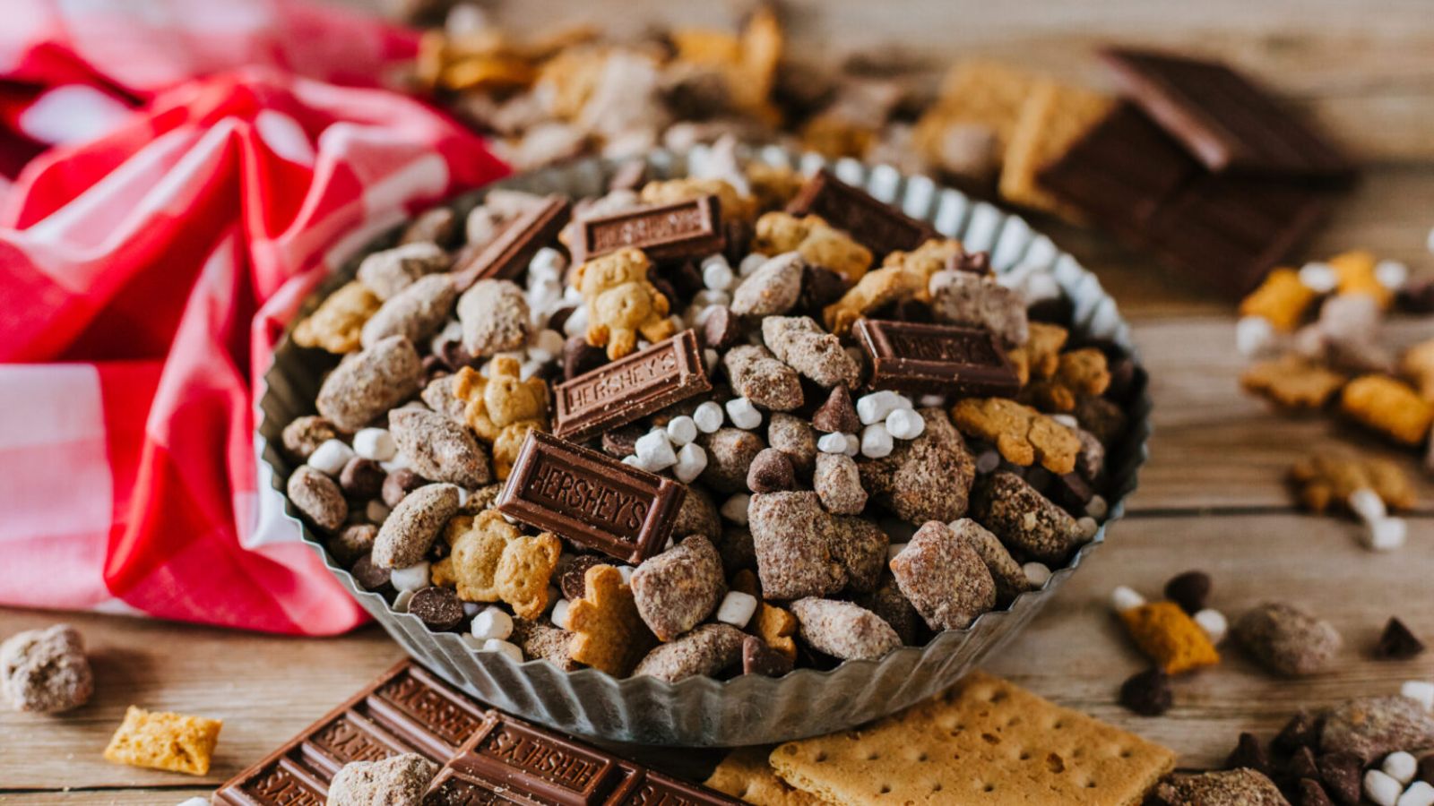 S'mores chex mix in a bowl.