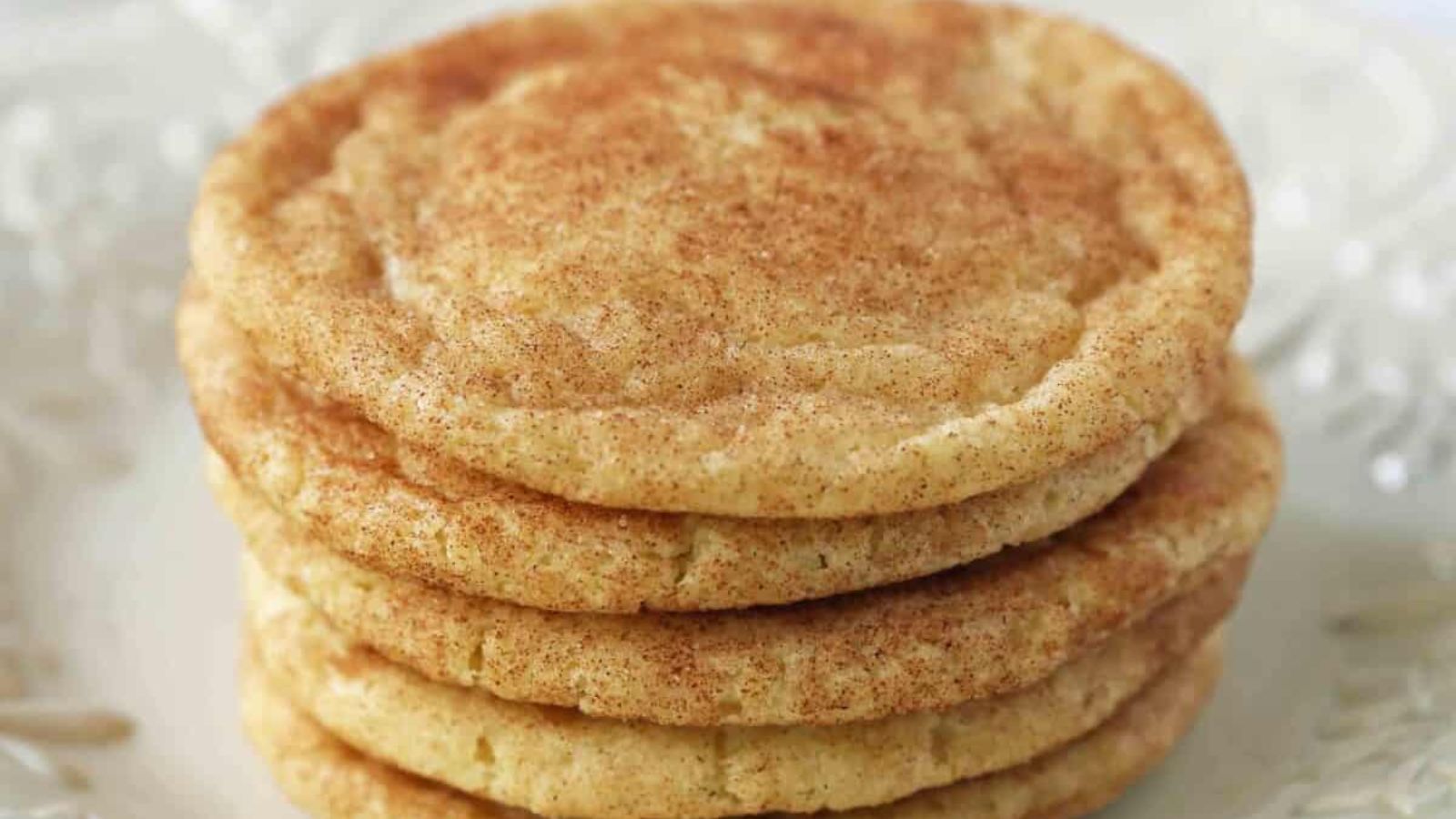 Stack of snickerdoodle cookies.