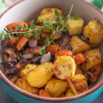 Bowl with roasted vegetables.