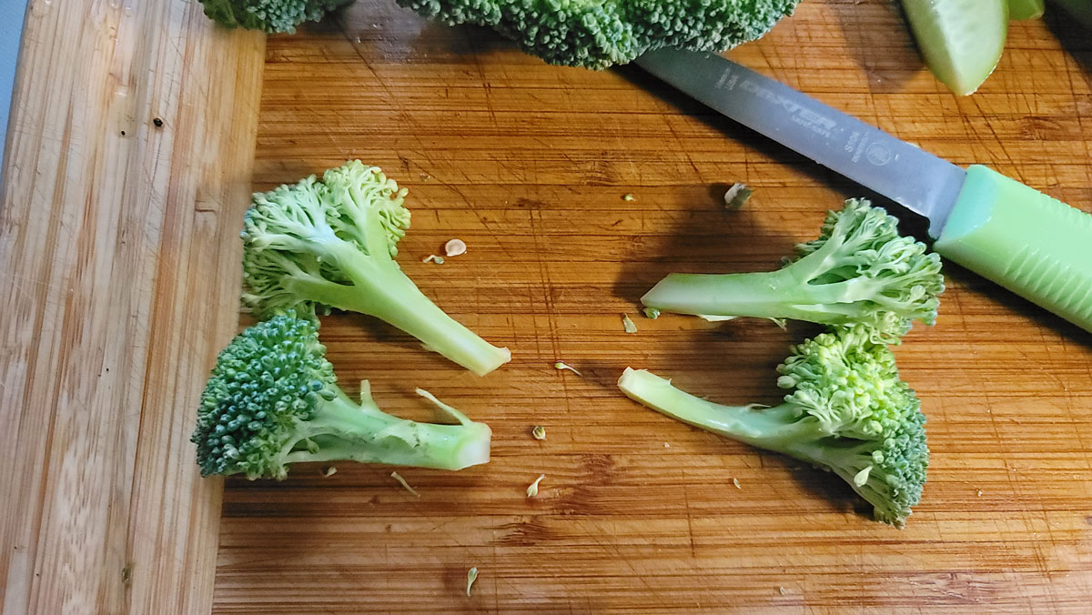 Cut it into quarters if it's still too big.