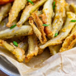 Close up of fried smelt.