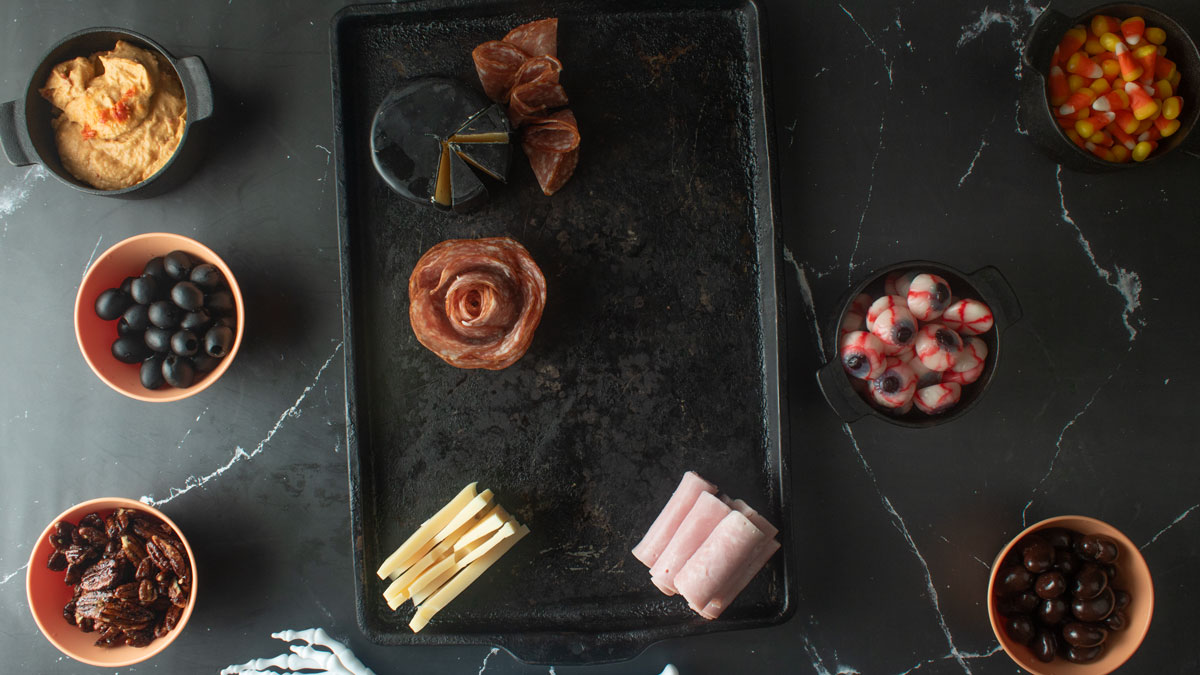 Large ingredients on the platter.
