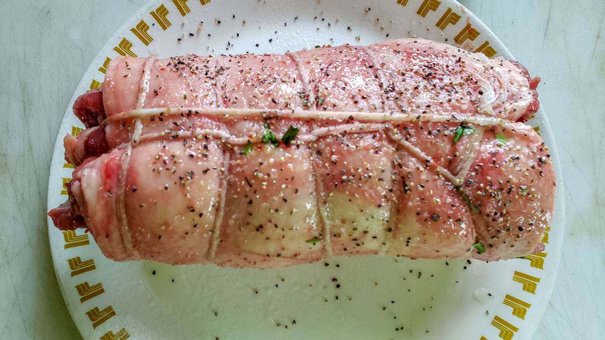 Roast seasoned with salt and pepper.